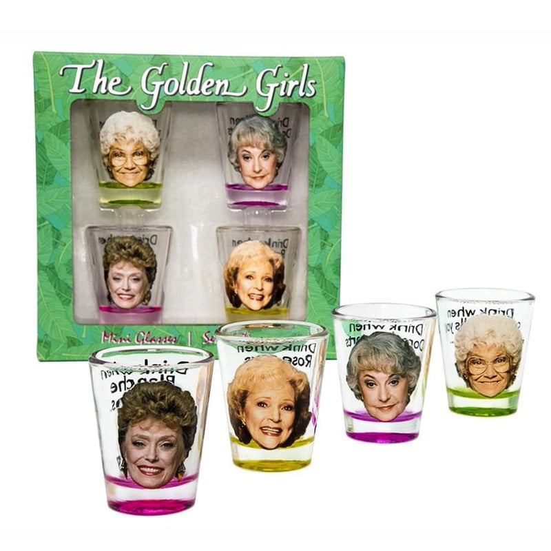 JUST FUNKY Golden Girls Shot Glasses | Fun Drinking Games | Set Of 4 Collectible Glasses | Perfect For Parties, Game Night, Bachelor Bachelorette Party, College Graduation, Birthday Gift - Image 1